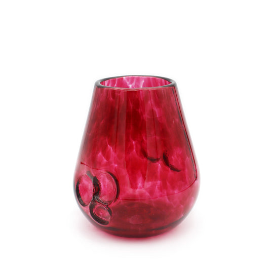 Dimple Stemless Wine Glass: Ruby