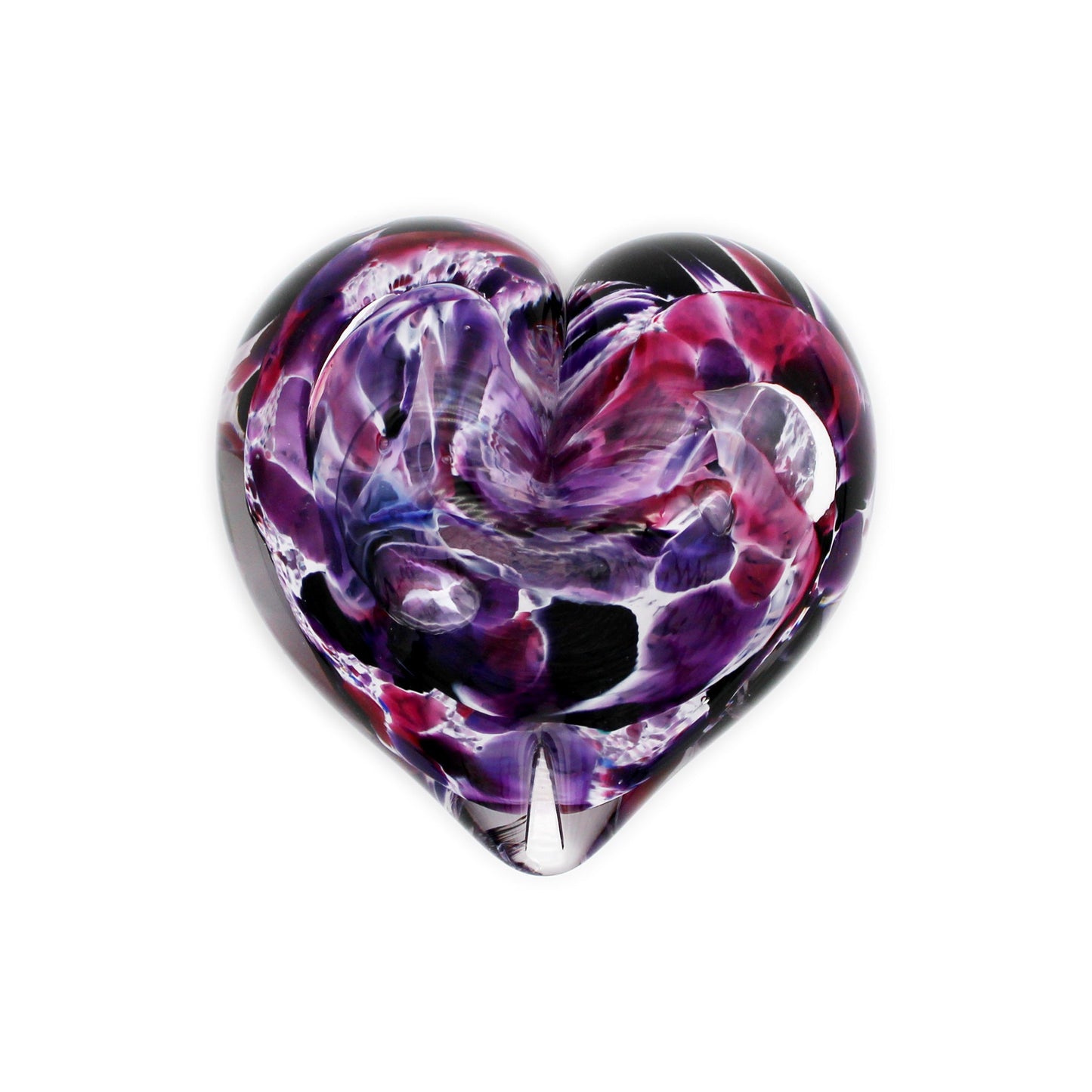 Glass Heart Paperweight: Purple Mix
