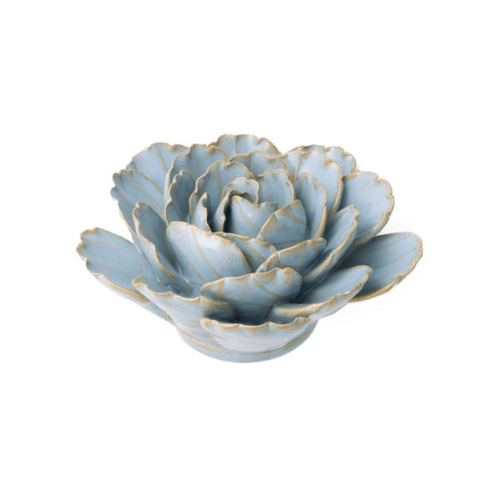 Ceramic Wallflower Teal Peony