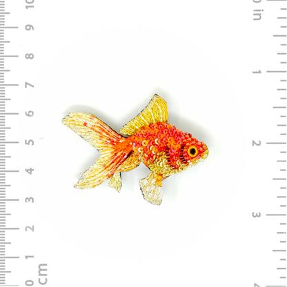 Fantail Goldfish Embroidered Brooch