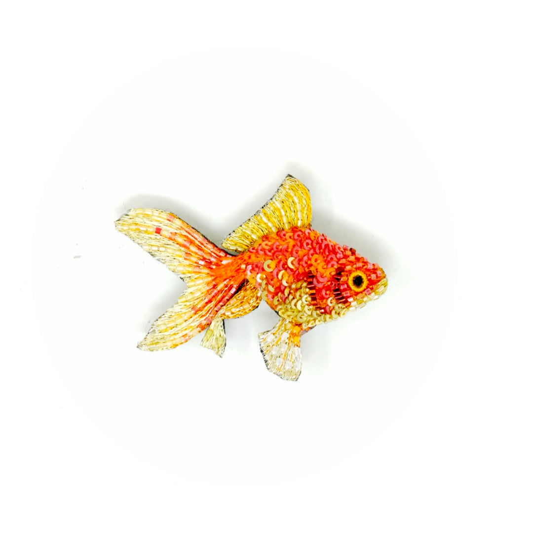 Fantail Goldfish Embroidered Brooch