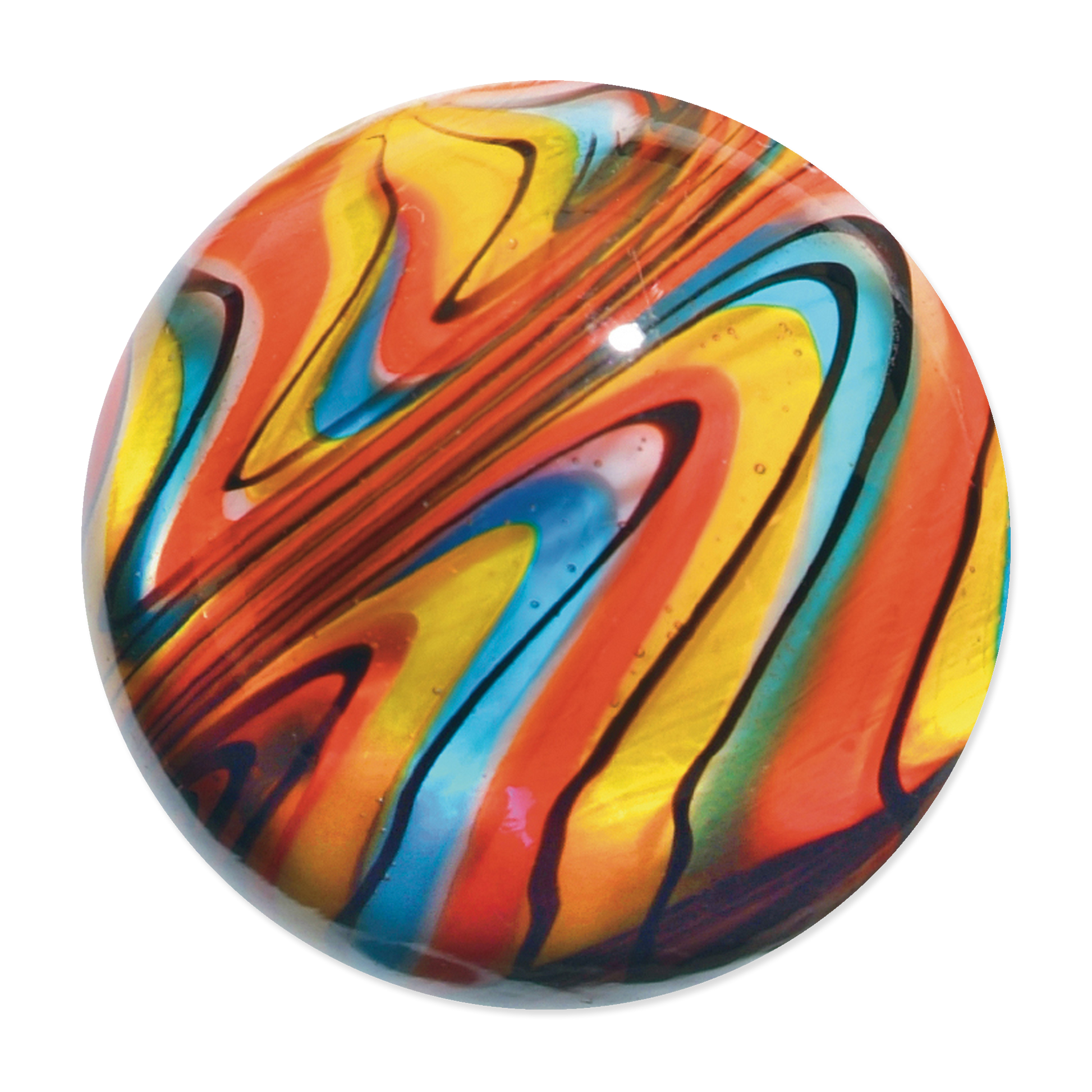 Colorful marbled sphere on a white background