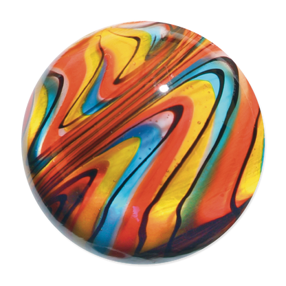 Colorful marbled sphere on a white background