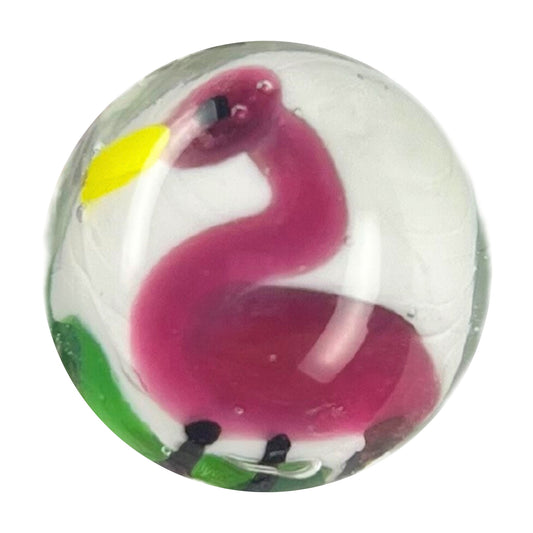 Handmade Glass Marble: Flamingo