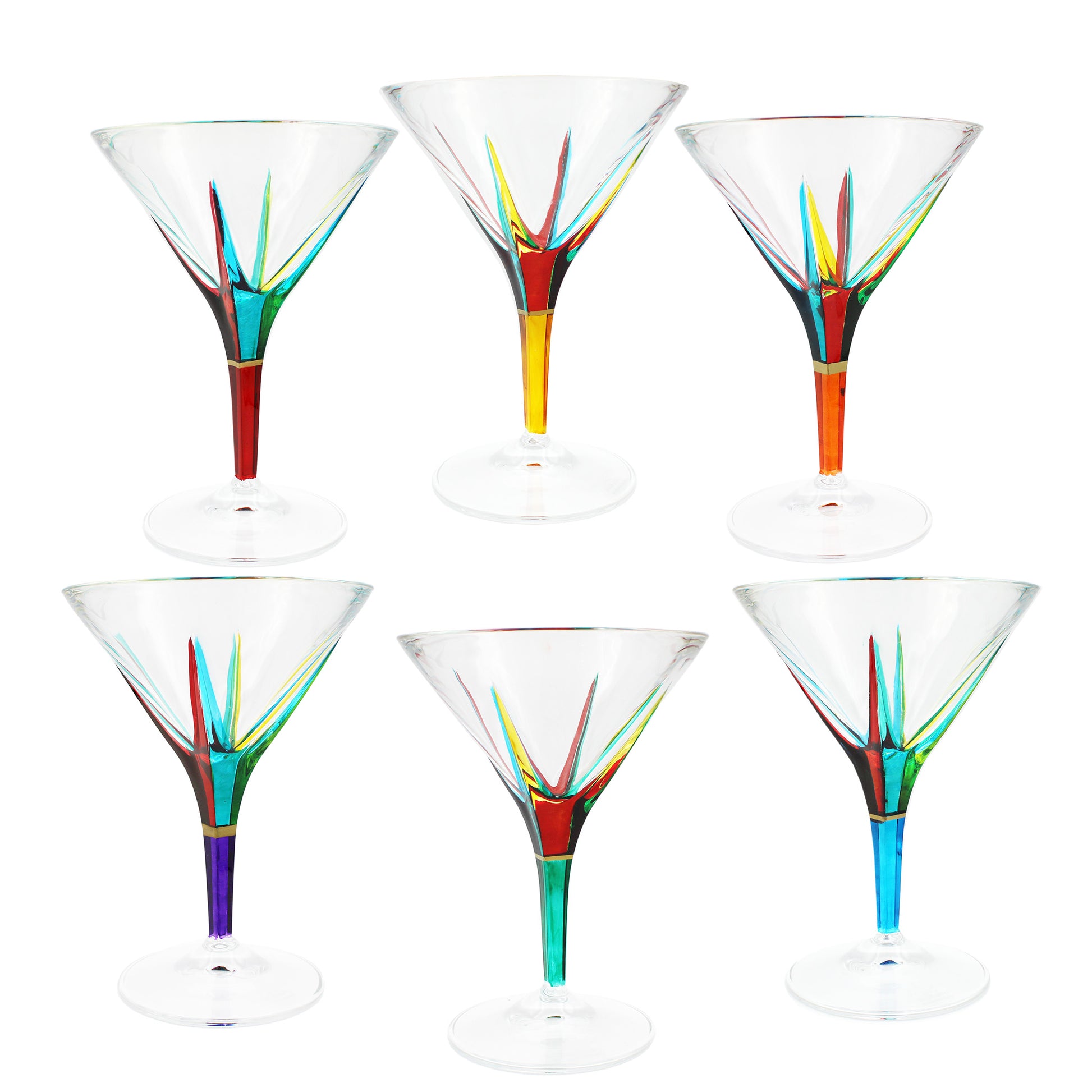 Fusion Crystal Martini Glasses, Set of 6