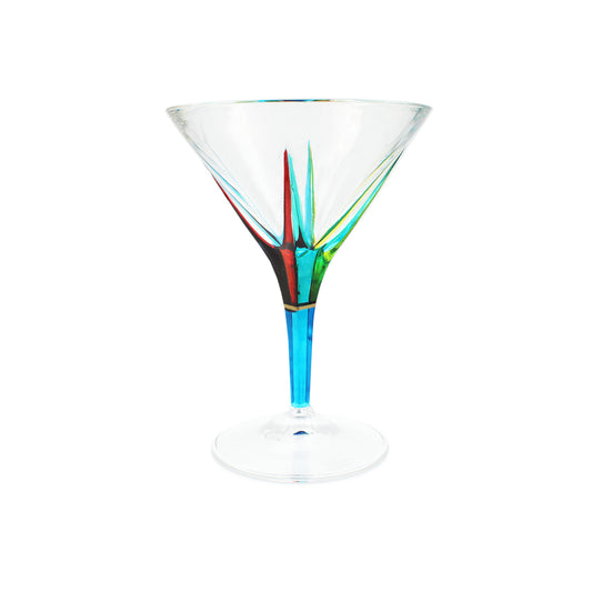 Fusion Crystal Martini Glass: Light Blue - Chrysler Museum Shop