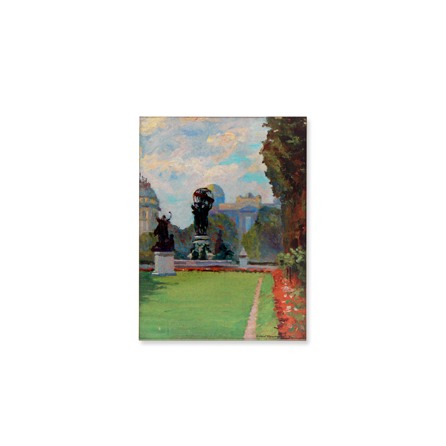 Susan Watkins Magnet: Garden With Monument (Parc Monceau)