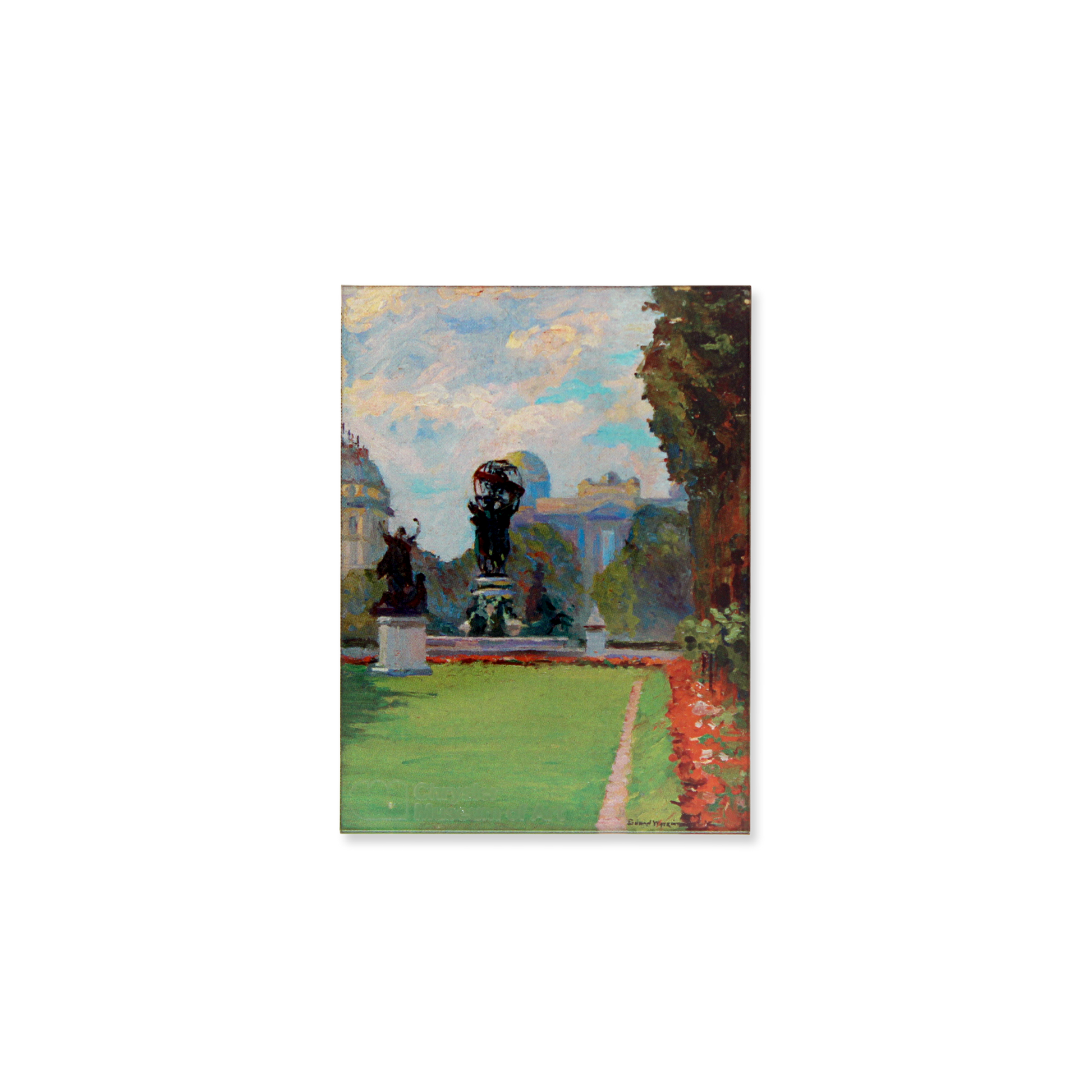 Susan Watkins Magnet: Garden With Monument (Parc Monceau)