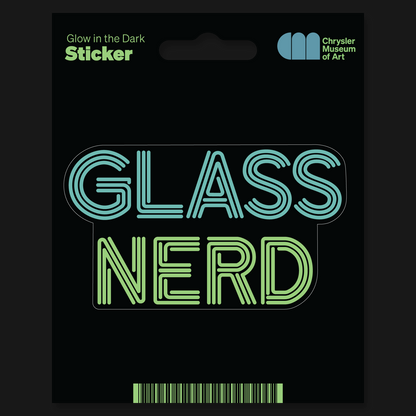 Glass Nerd Glow in the Dark Sticker (Dark) - Chrysler Museum Shop