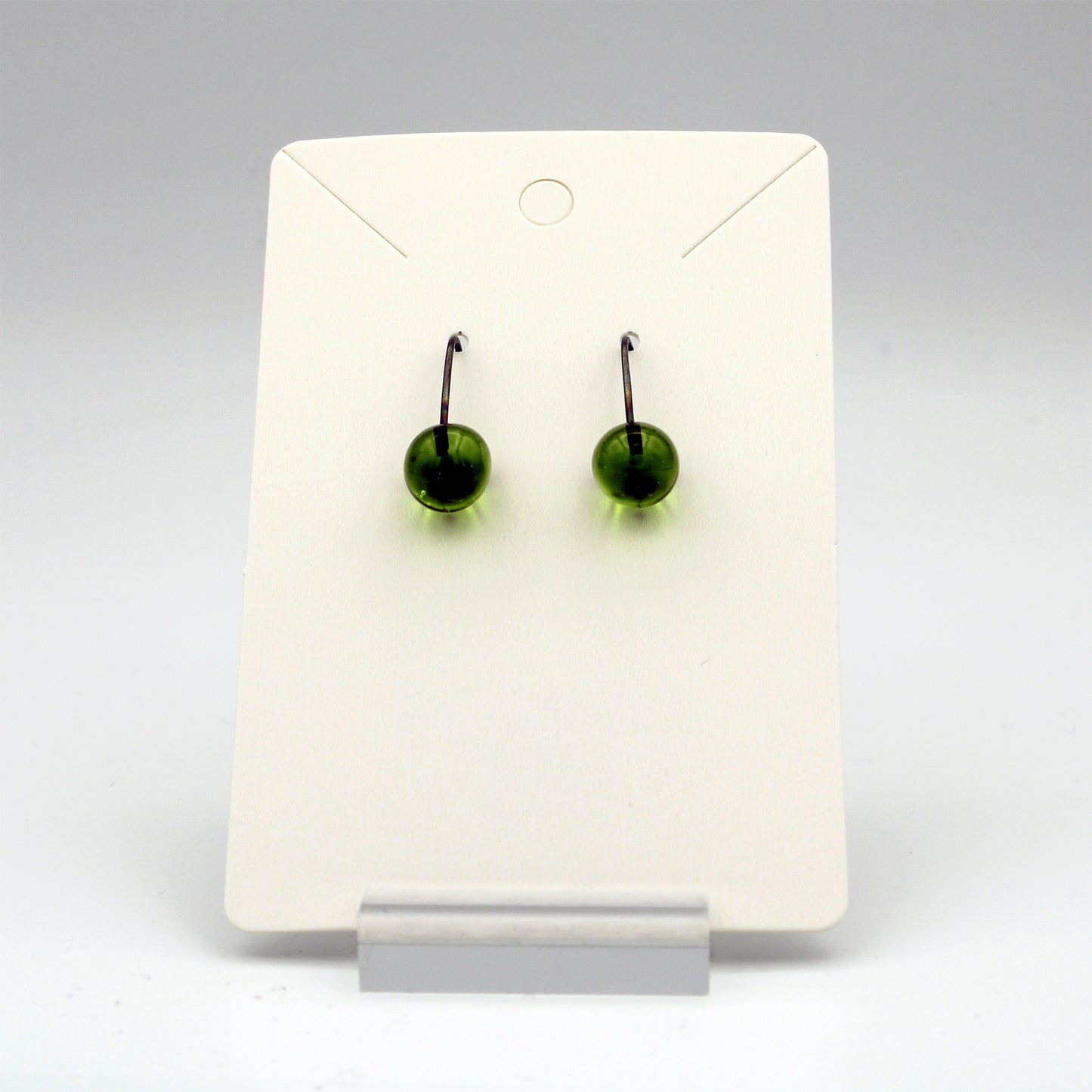 Glass Small Globe Earrings in Lime Green by Krista Bermeo - Chrysler Museum Shop