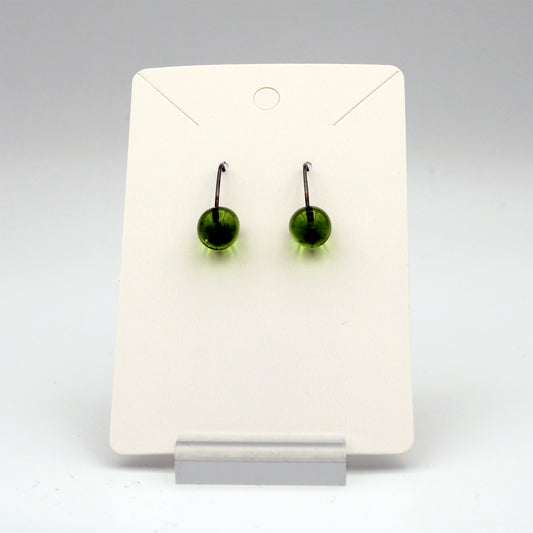 Glass Small Globe Earrings in Lime Green by Krista Bermeo - Chrysler Museum Shop