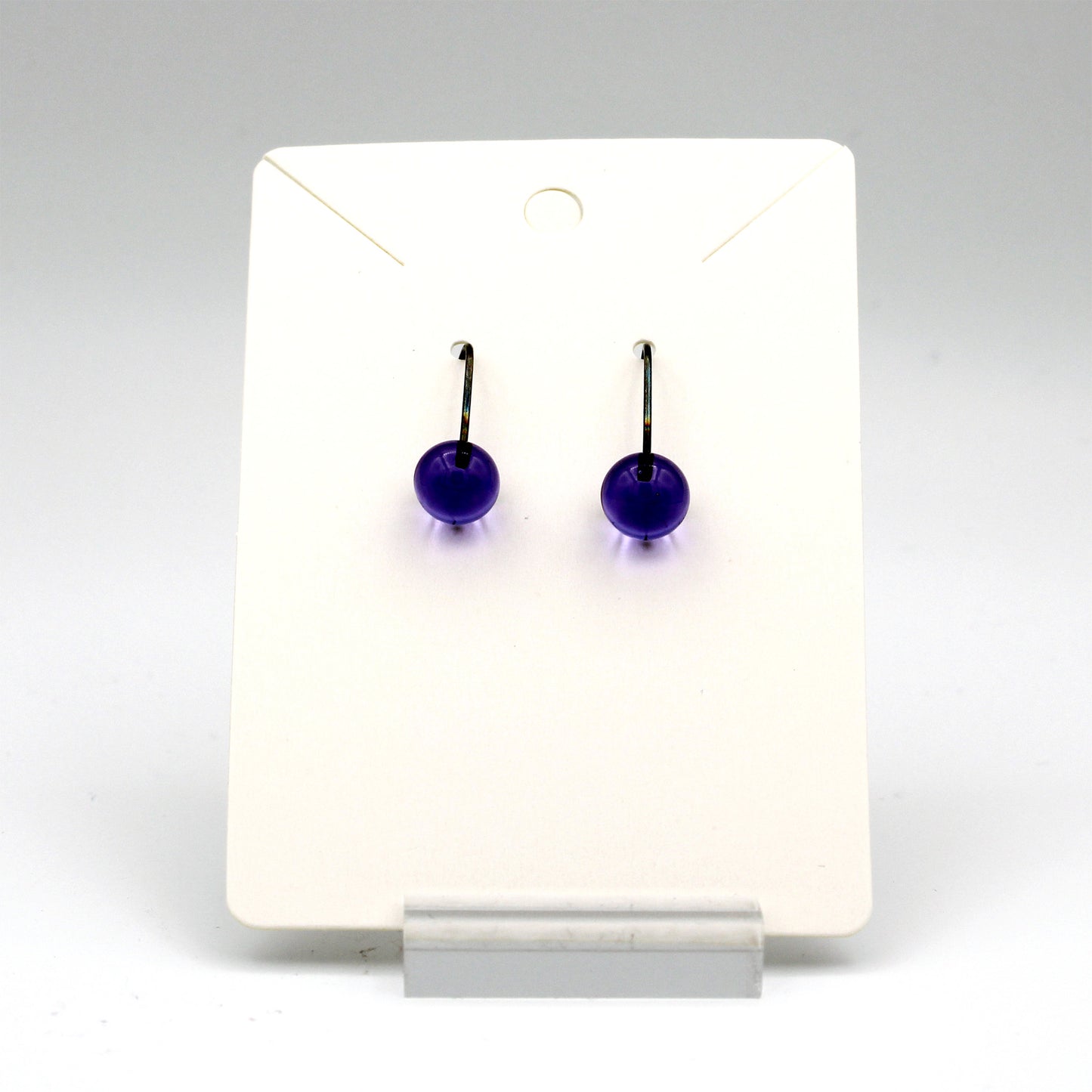 Glass Small Globe Earrings in NeoLavender by Krista Bermeo - Chrysler Museum Shop