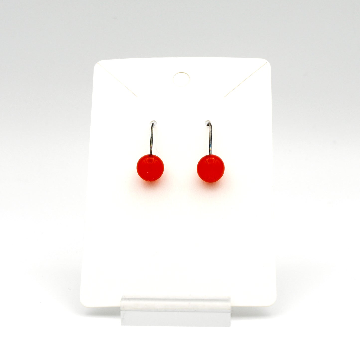 Glass Small Globe Earrings in Orange by Krista Bermeo Studio - Chrysler Museum Shop