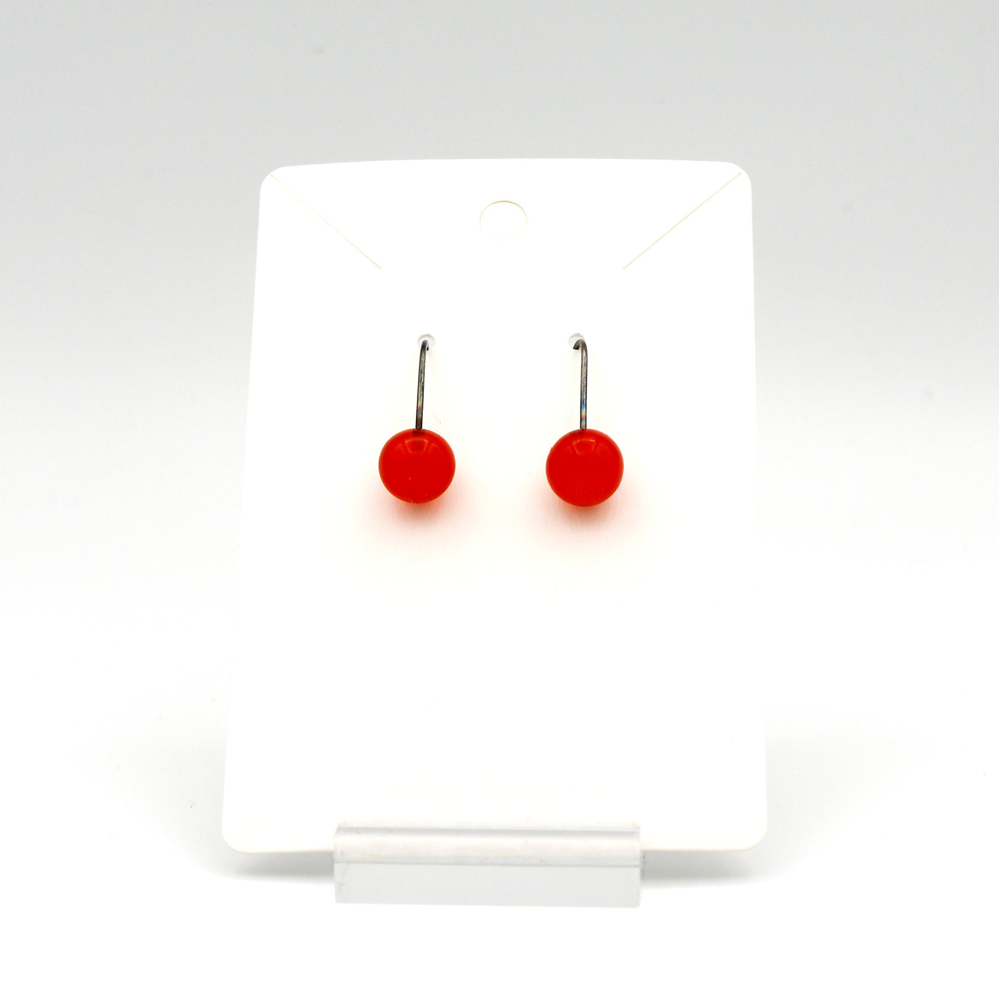 Glass Small Globe Earrings in Orange by Krista Bermeo Studio - Chrysler Museum Shop