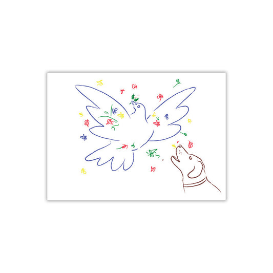Picasso Friedenstaube &amp; Hund Weihnachtskarten