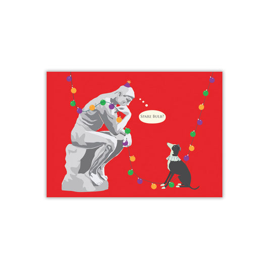 The Thinker and Dog Holiday Cards