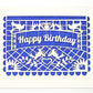 Papel Picado Grußkarte: Feliz Cumpleaños (Sterne)