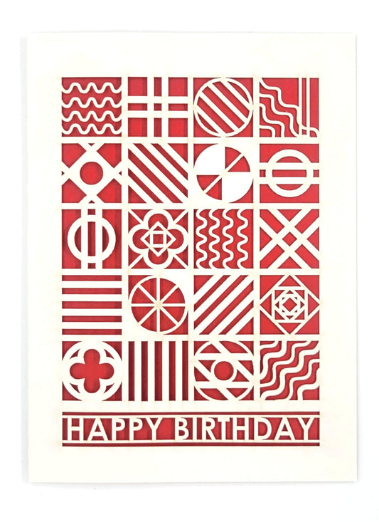 Papel Picado Greeting Card: Birthday Squares