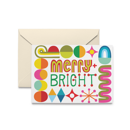 Merry &amp; Bright-Weihnachtskarten, Schachtel mit 10 Stück