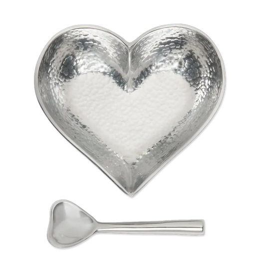 Happy Heart (Hammered Silver) Dish with Heart-Shaped Spoon - Chrysler Museum Shop