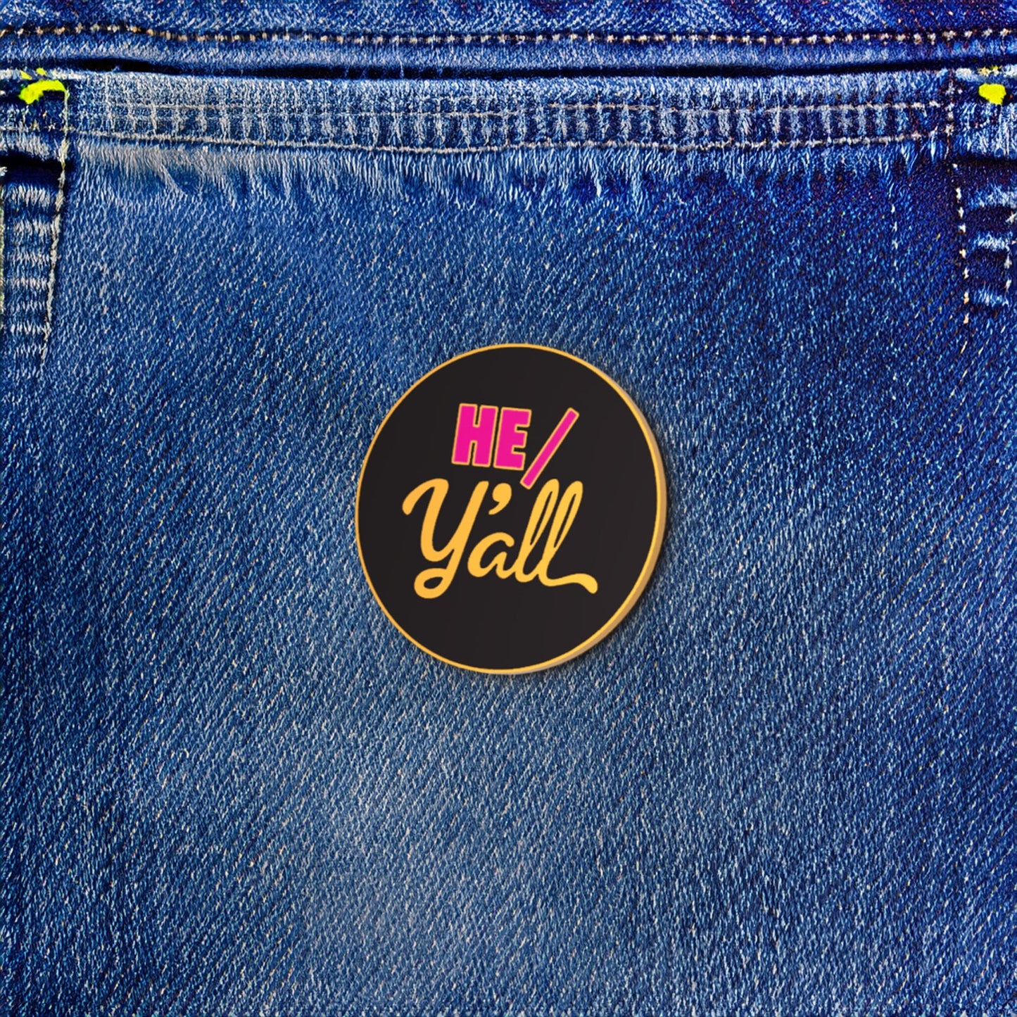 He/Y'all Enamel Pronoun Pin - Chrysler Museum Shop