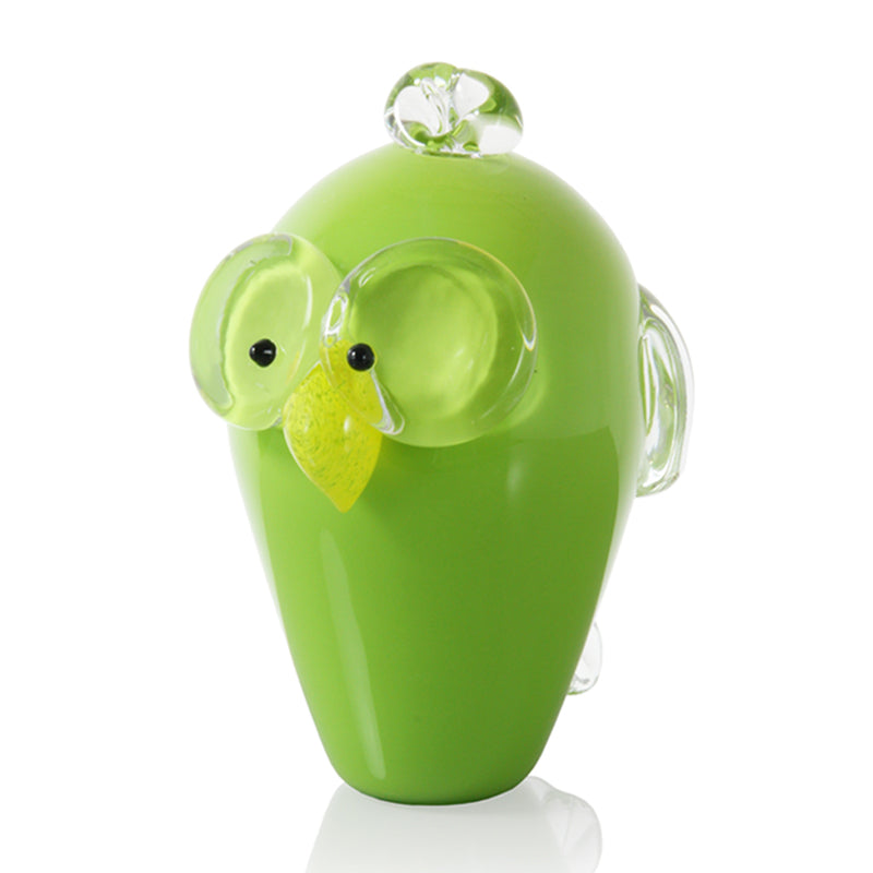 Glass Owl Sculpture (Green)