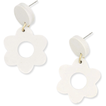 Clay "Hot Hippie" Earrings (White)