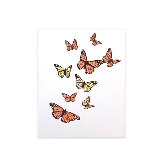 Illustration of butterflies on a white background