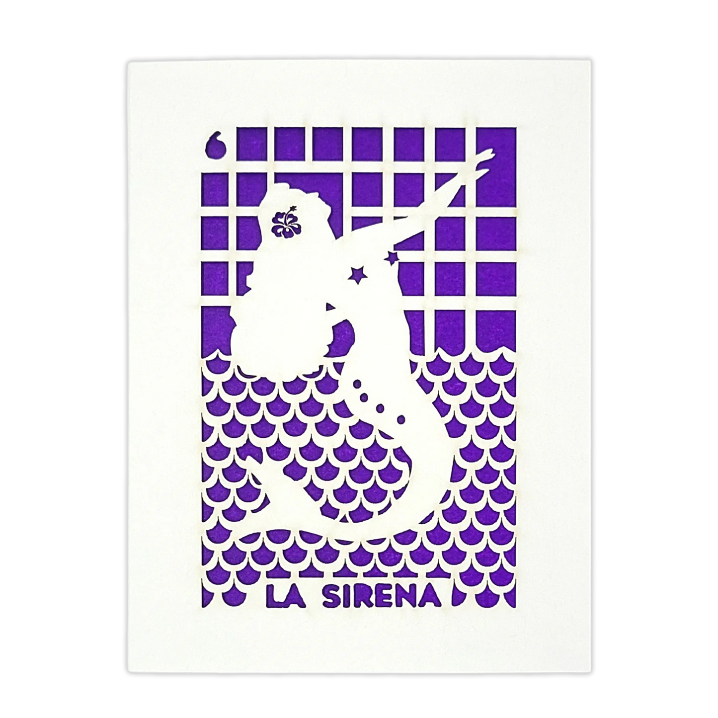 Papel Picado Greeting Card: La Sirena - Purple