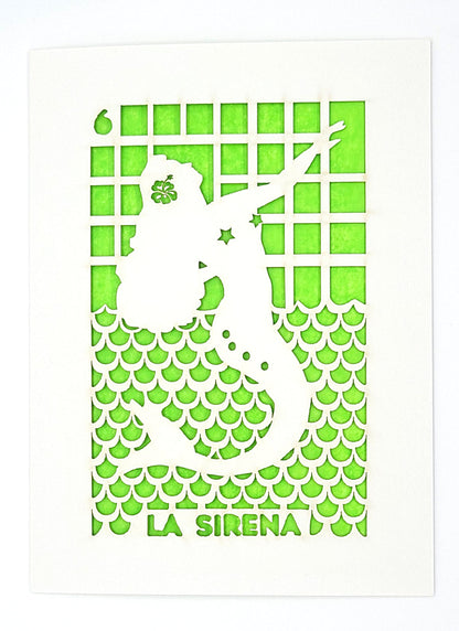 Papel Picado Greeting Card: La Sirena