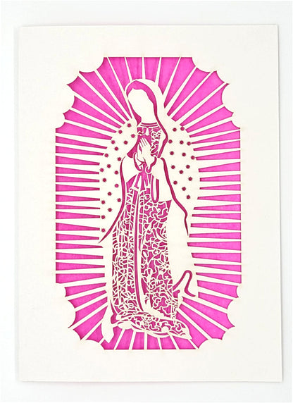 Papel Picado Greeting Card: Virgen de Guadalupe
