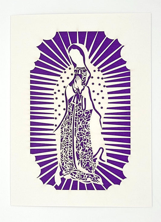 Papel Picado Greeting Card: Virgen de Guadalupe