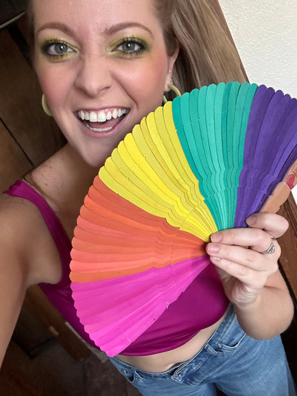 Rainbow Palm Fan