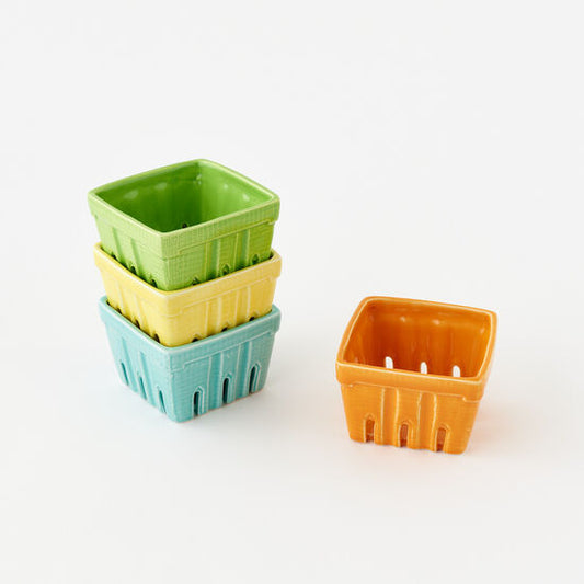 Mini cestas de bayas de cerámica