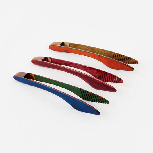 Layers of Color Wooden Tongs
