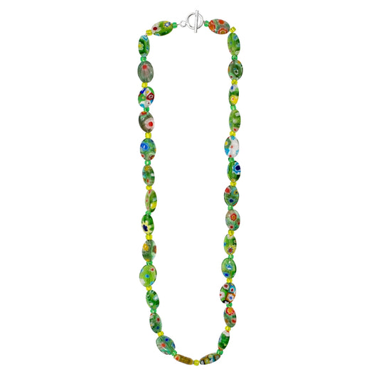 Glass Millefiori Bead Necklace (Green) - Chrysler Museum Shop