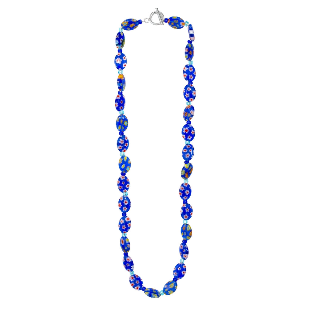 Glass Millefiori Bead Necklace (Blue) - Chrysler Museum Shop