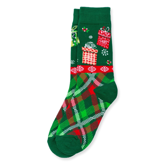 Green Tartan Christmas Socks