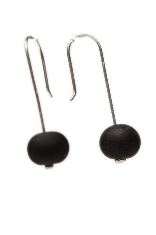 Bubble Bead Earrings: Frosted Black - Chrysler Museum Shop