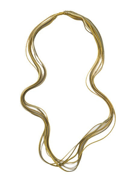 Essilp-Halskette: Ecru, Khaki und Gold