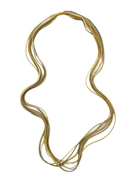 Essilp Necklace: Ecru, Khaki, & Gold - Chrysler Museum Shop