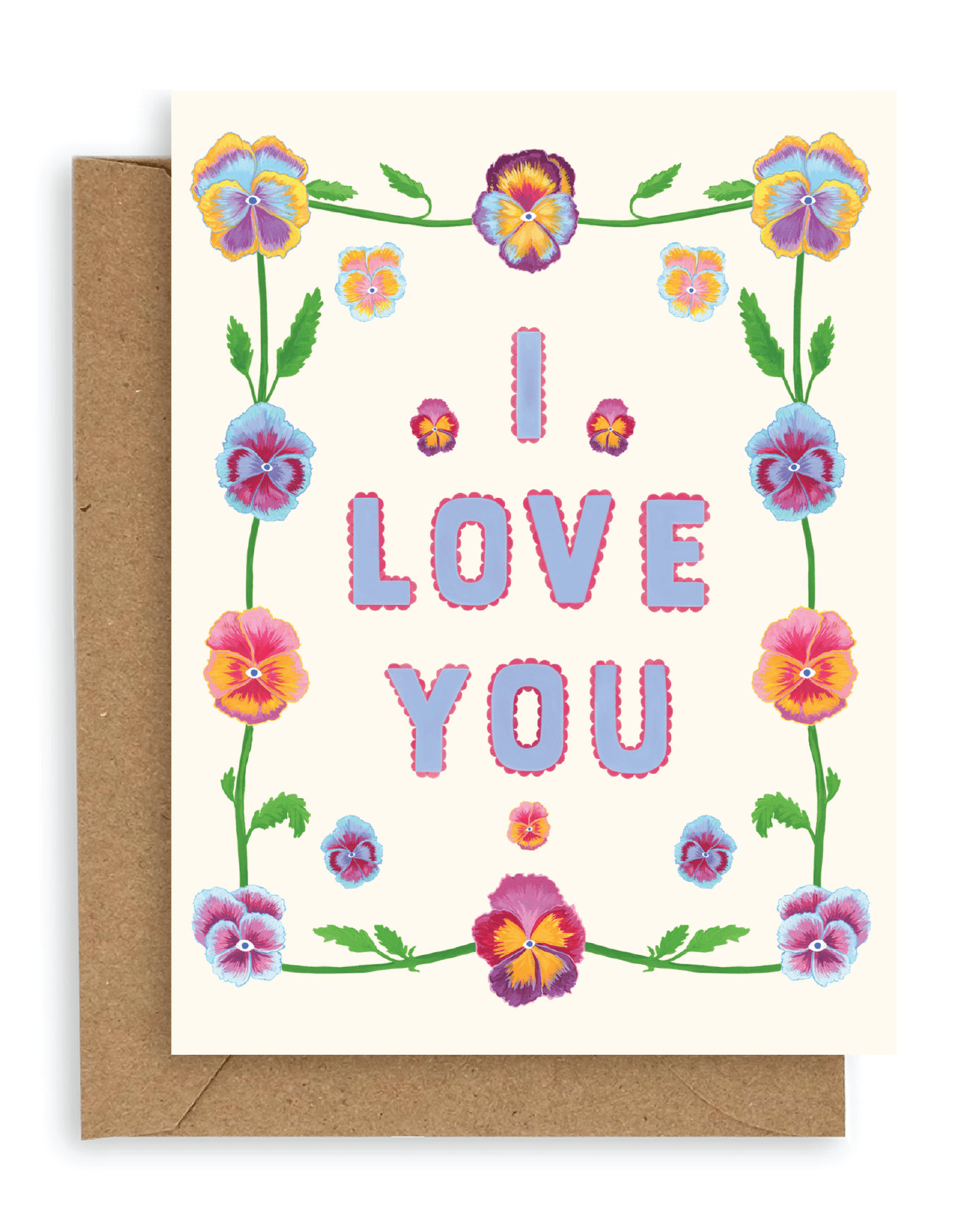 Pansies I Love You Greeting Card