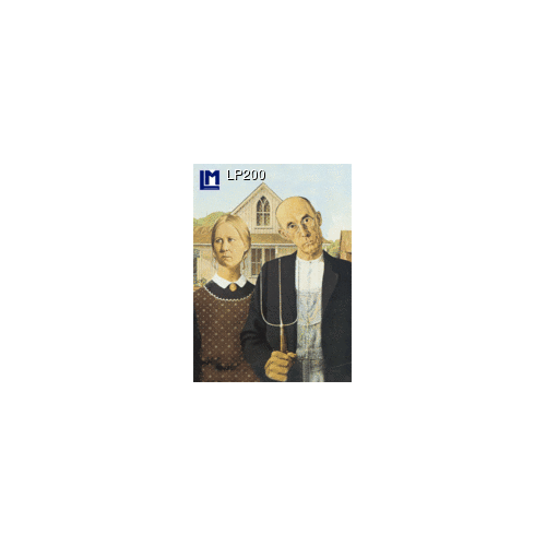 Lenticular Postcard: Wood (American Gothic)