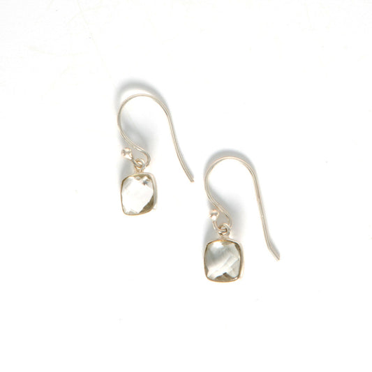 Light Within Faceted Silver Earrings