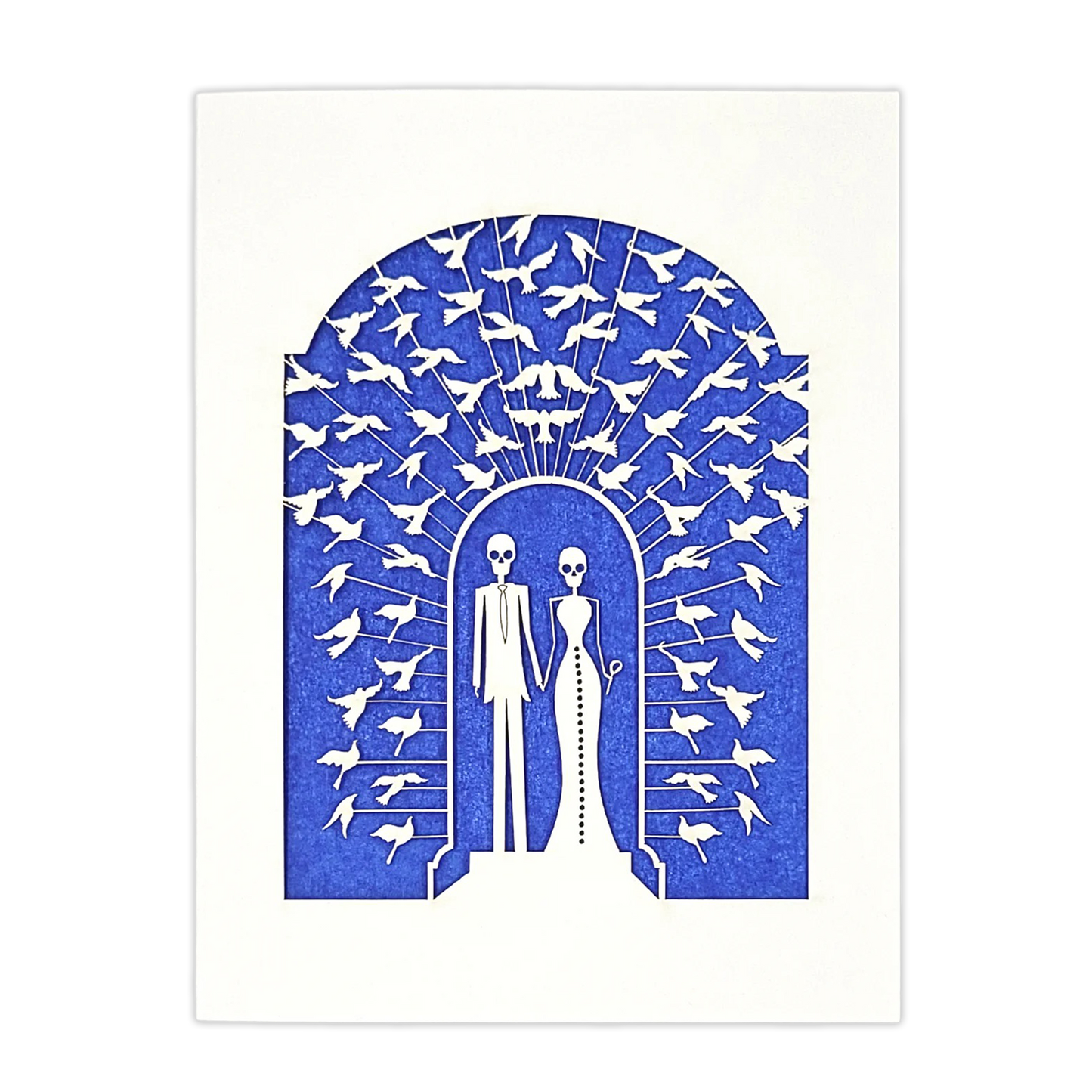 Papel Picado Wedding Card: Bride & Groom - Blue