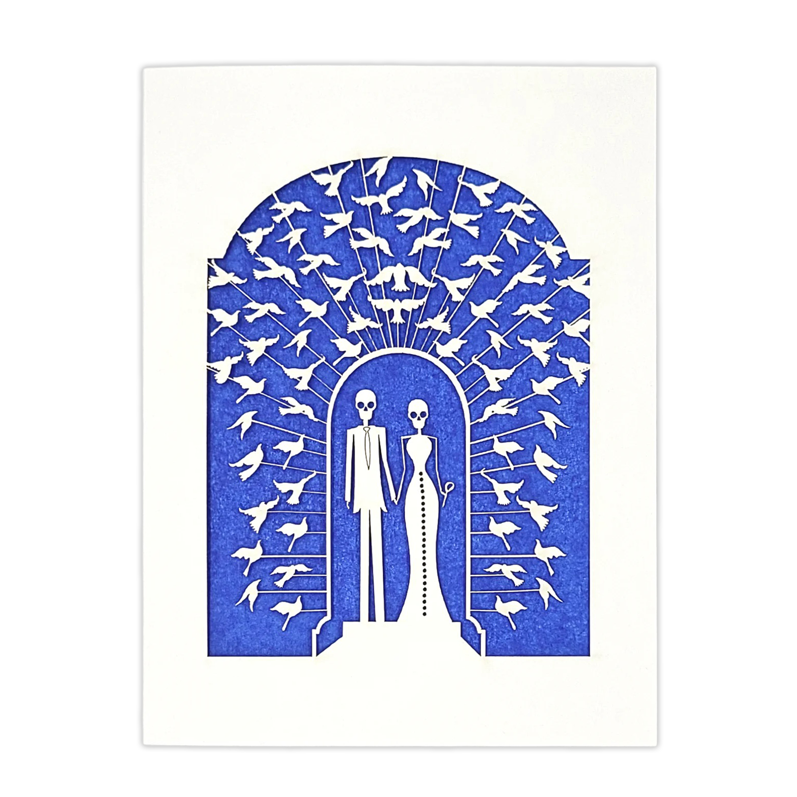 Papel Picado Wedding Card: Bride & Groom - Blue