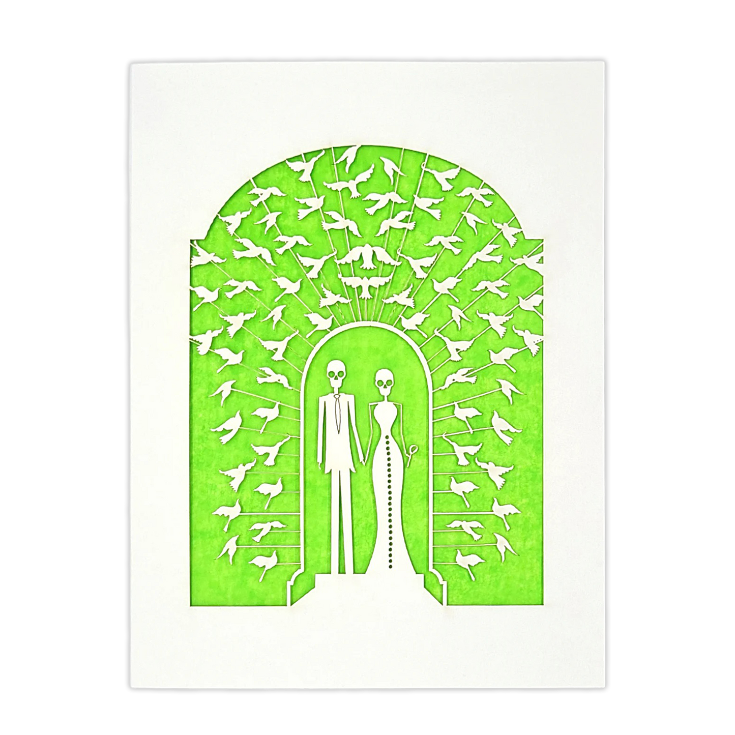 Papel Picado Wedding Card: Bride & Groom - Lime