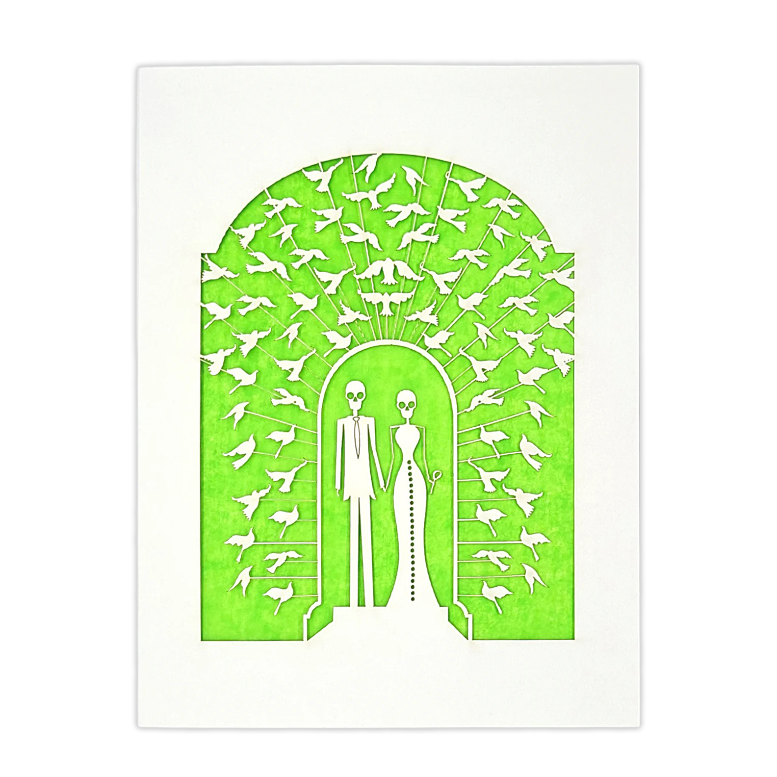 Papel Picado Wedding Card: Bride & Groom - Lime