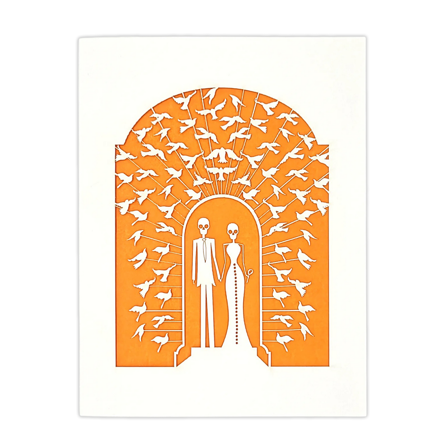 Papel Picado Wedding Card: Bride & Groom - Orange