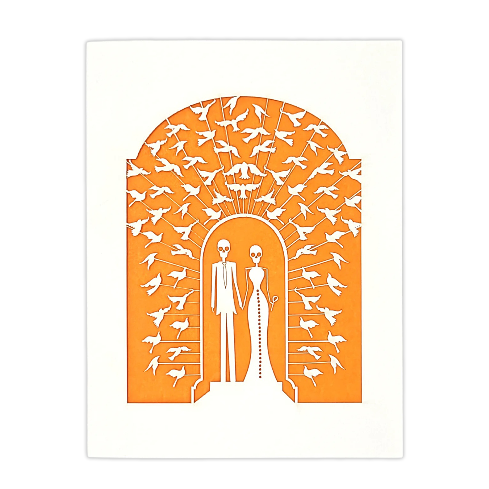 Papel Picado Wedding Card: Bride & Groom - Orange